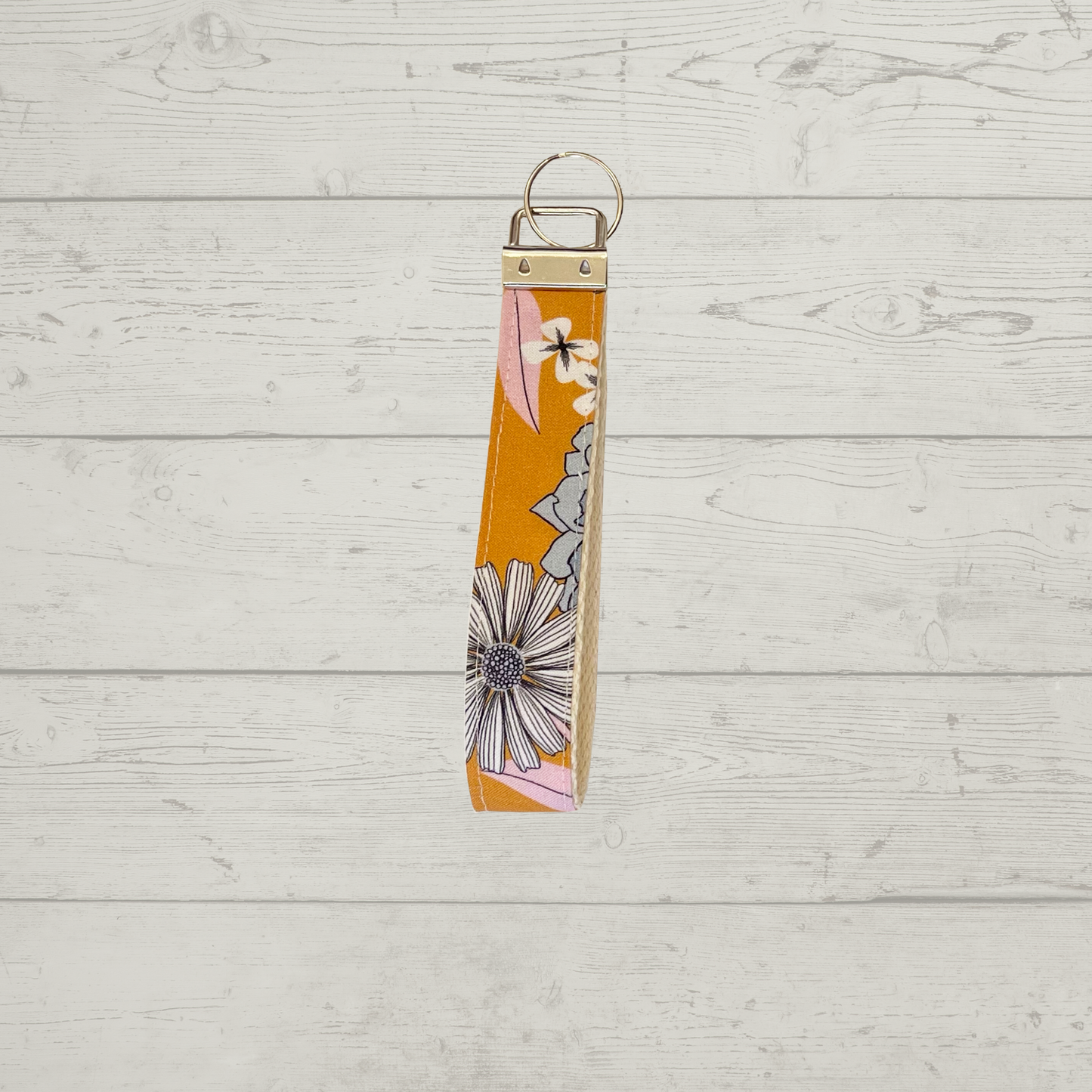 key fob - orange flower