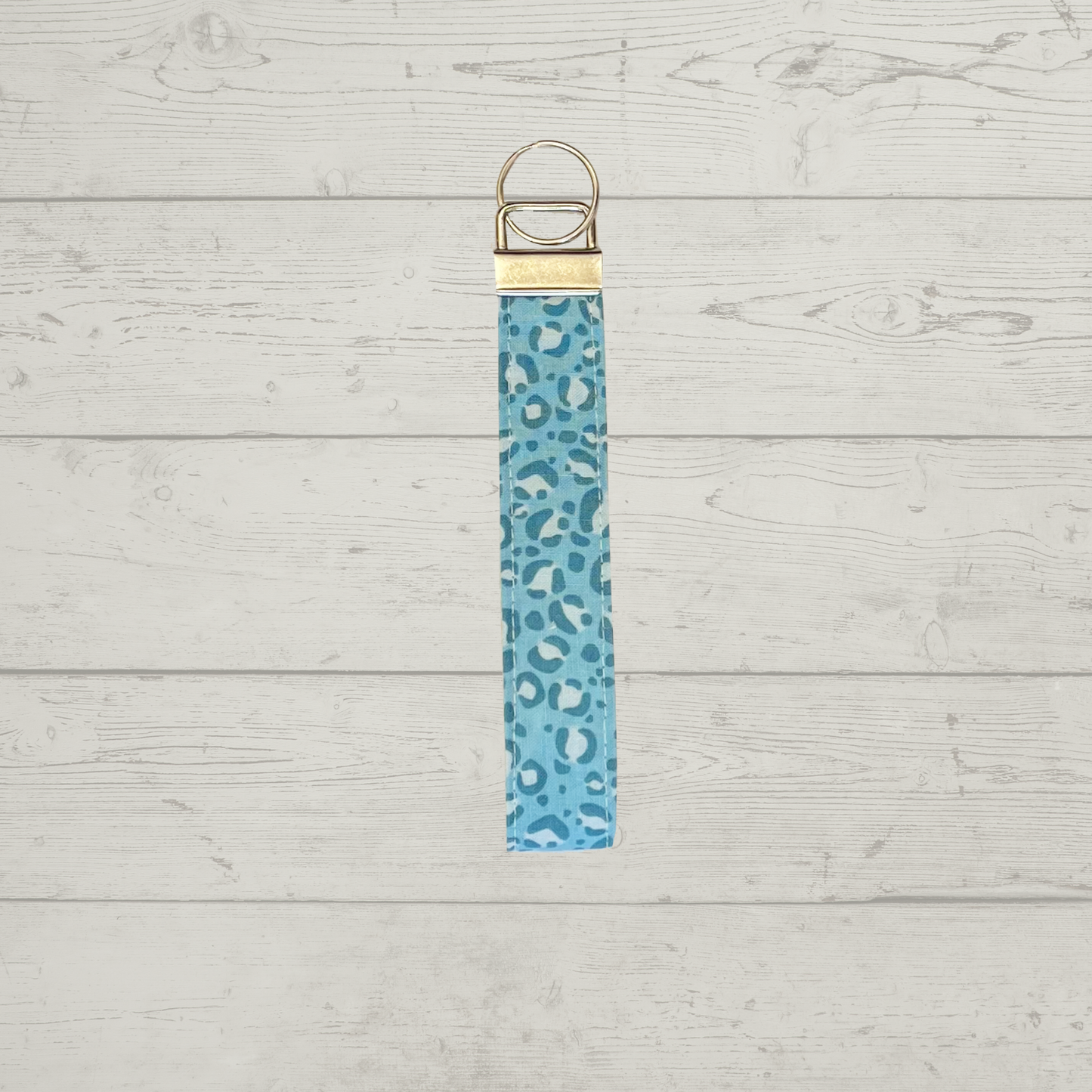key fob - blue leopard