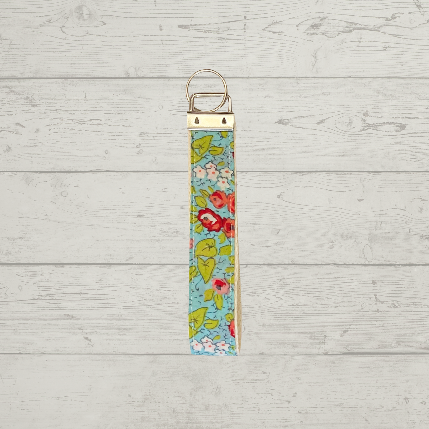 key fob - blue flowers