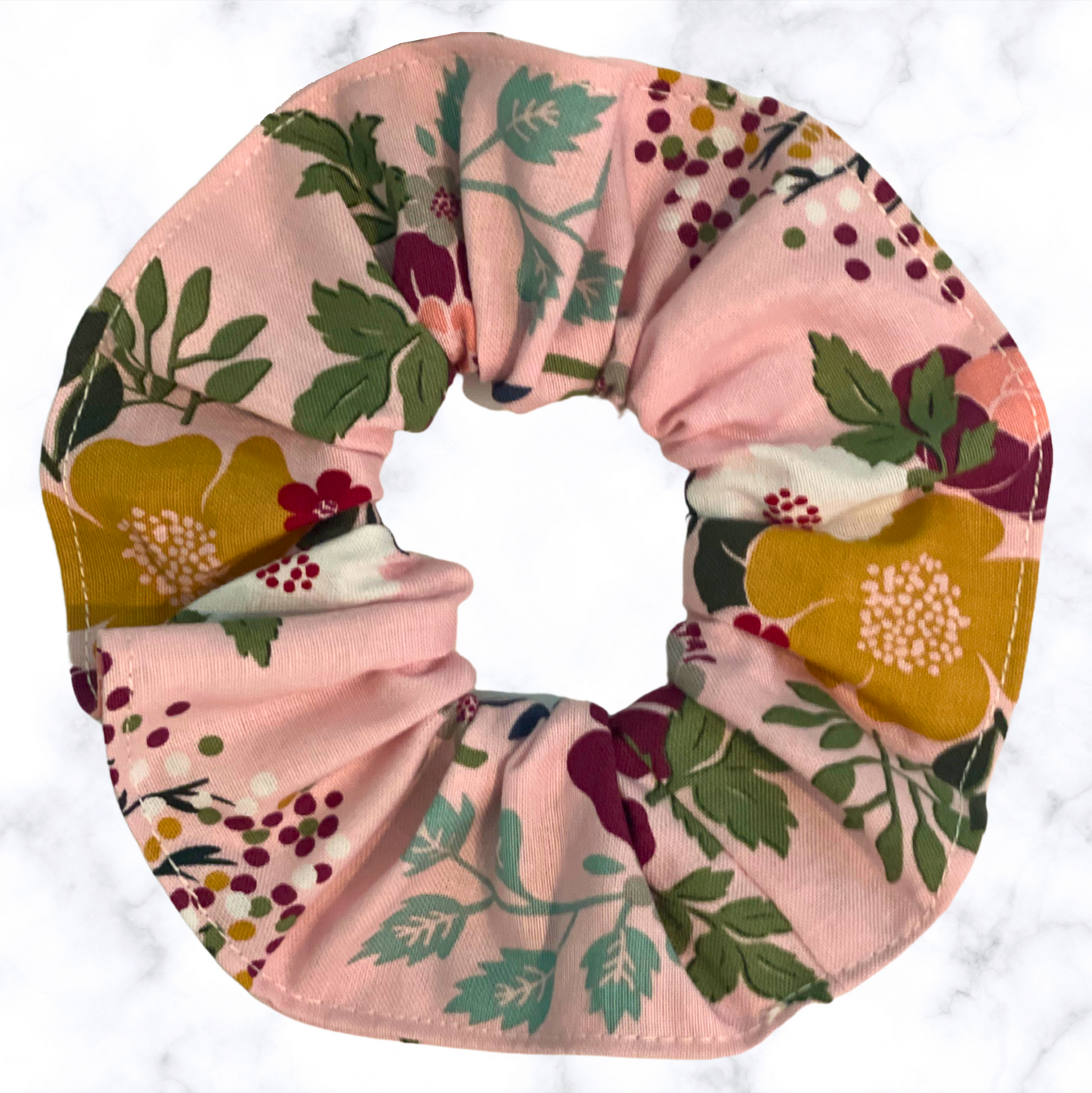 scrunchie - purple flowers