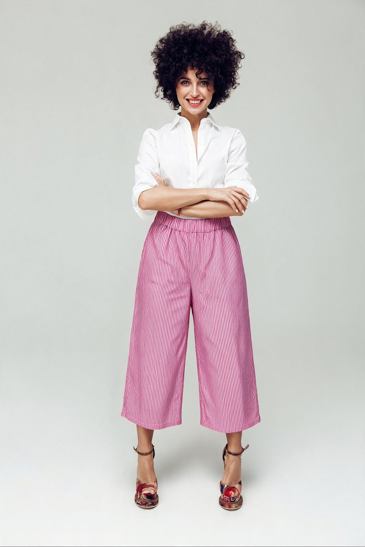 pants - grey/ pink stripes