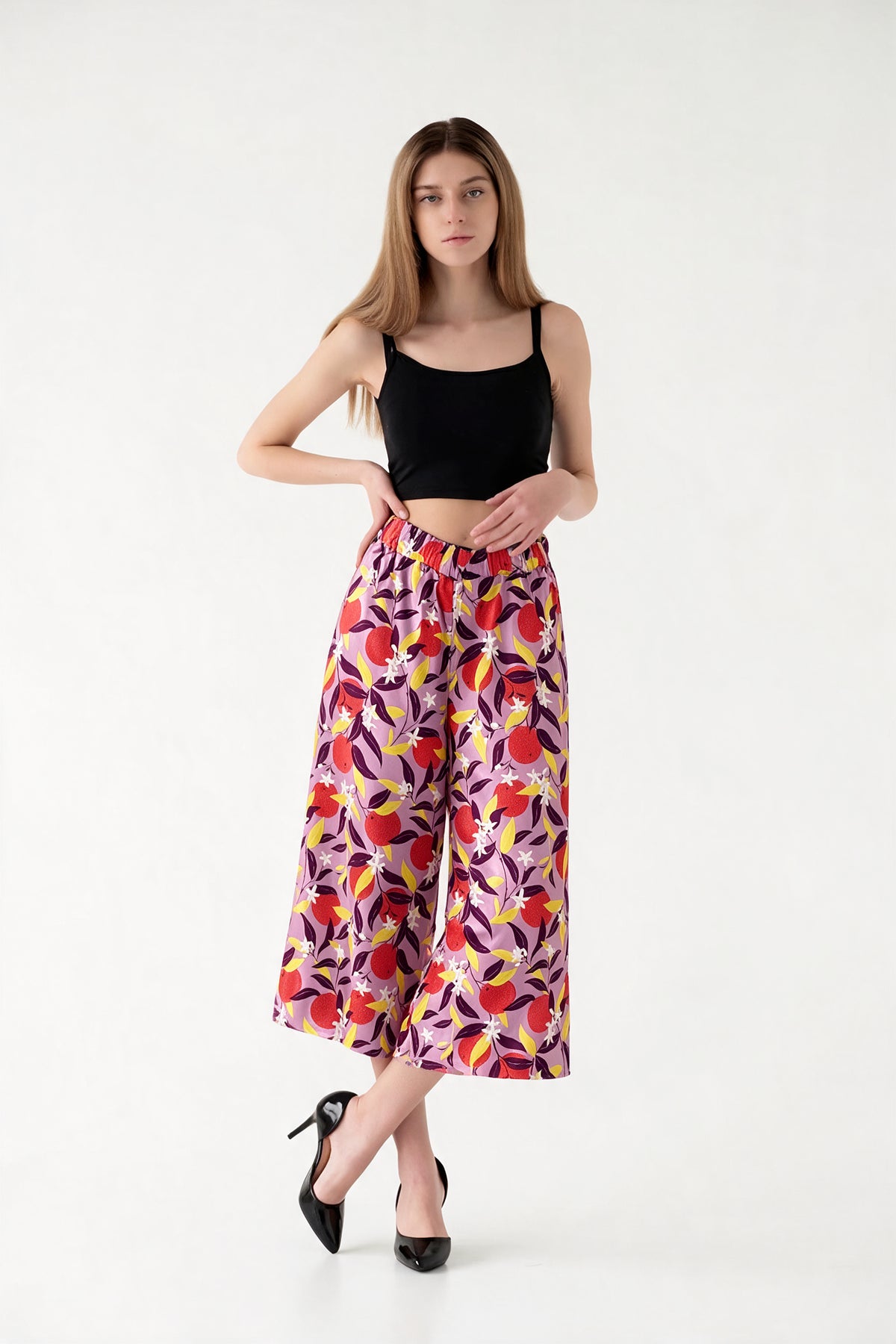 pants - purple print