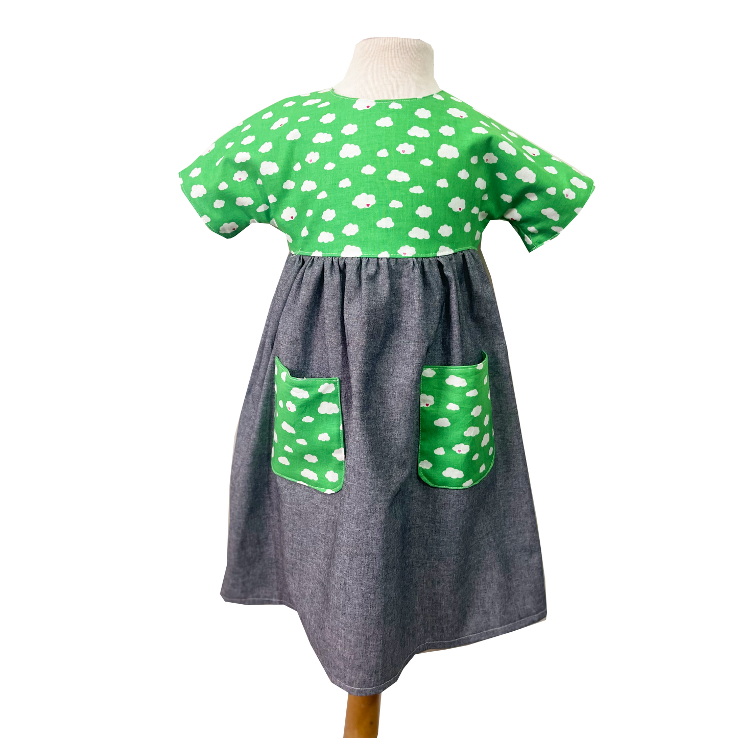 smock dress- clouds