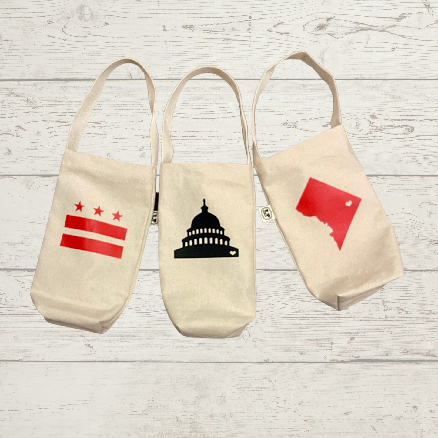 wine tote - DC flag