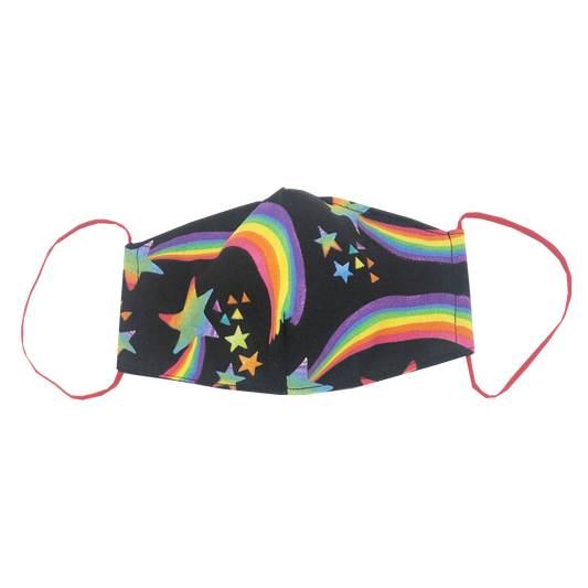 adult fitted masks - rainbow black
